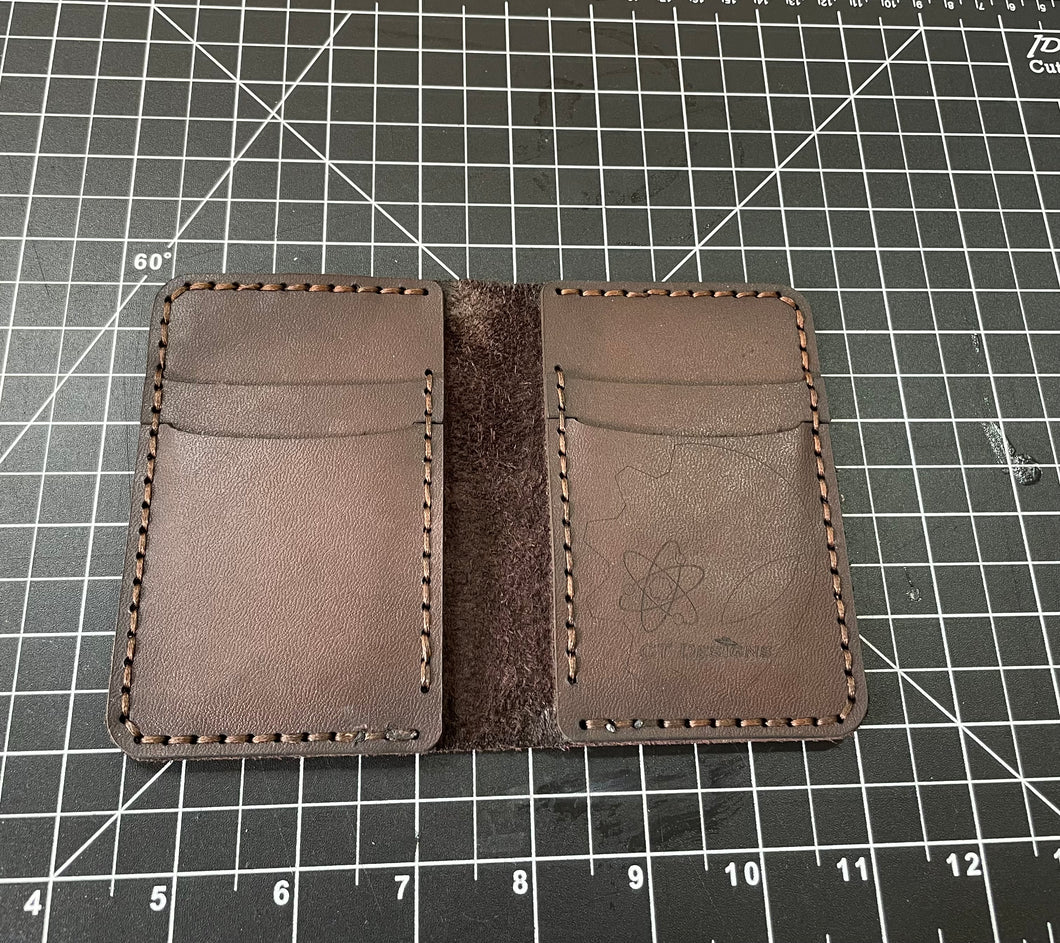 Vertical Bifold Leather Wallet